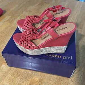 Madden girl red cork sandals